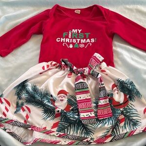 Red 'My First Christmas' Baby Outfit